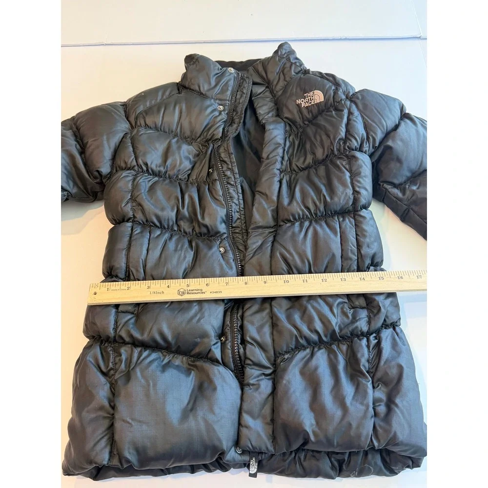 The North Face Girls Black 550 Down Puffer Jacket Size M 10/12 Winter Coat